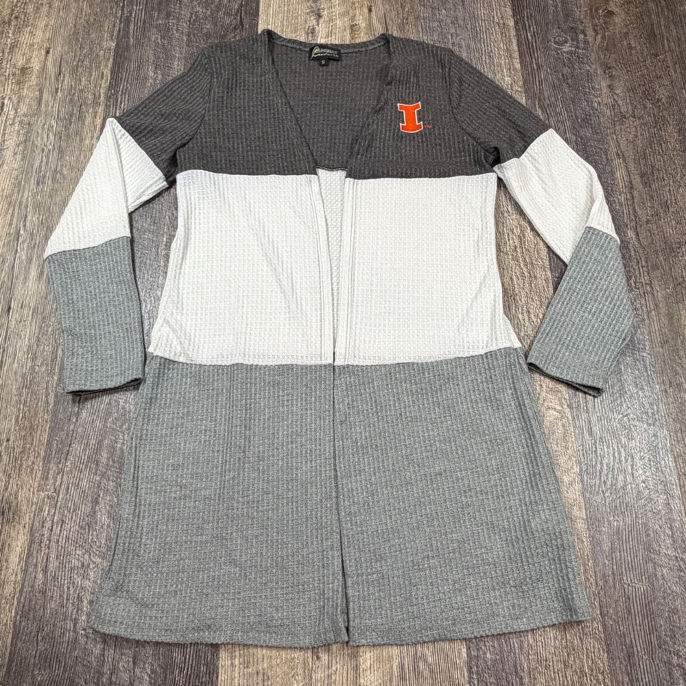 Gameday Couture Illinois Fighting Illini Cardigan Women Small Gray Colorblock